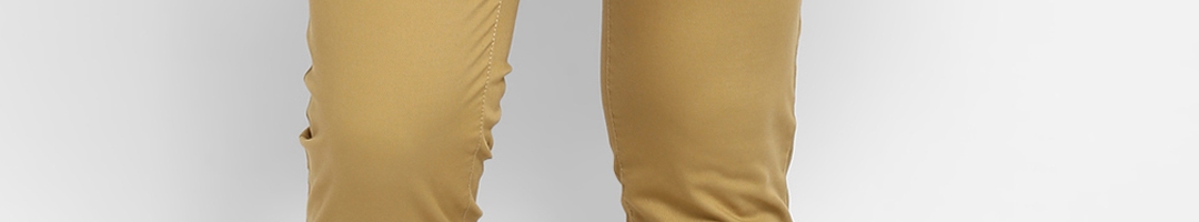 Buy Parx Men Khaki Brown Tapered Fit Solid Regular Trousers - Trousers ...