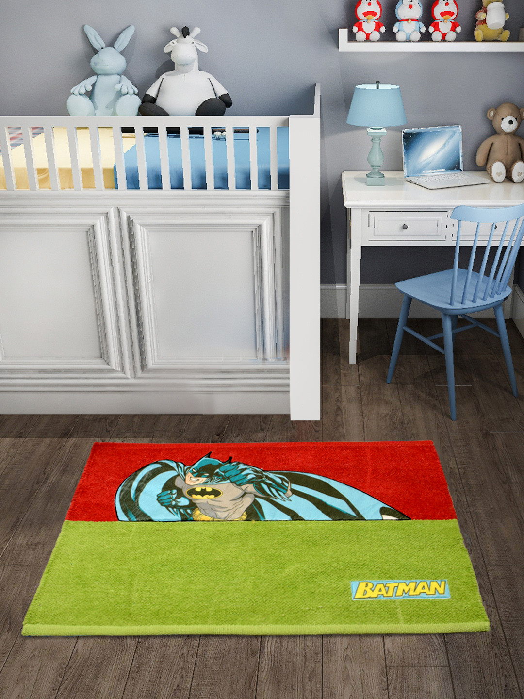 Buy Saral Home Kids Red & Green Batman Printed Microfibre Anti Skid