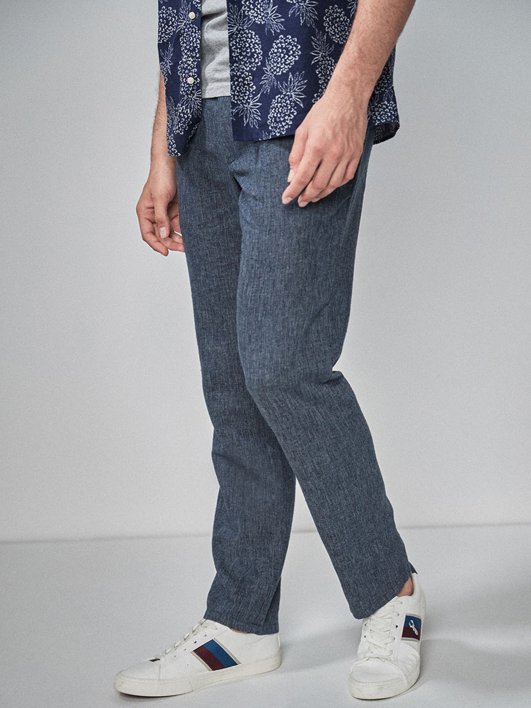 Buy Next Men Navy Blue Regular Fit Solid Chinos - Trousers for Men ...