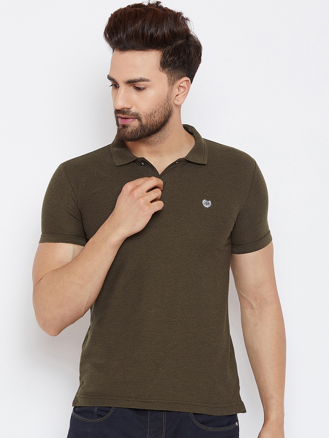 Buy Duke Men Brown Solid Polo Collar Slim Fit T Shirt - Tshirts for Men ...