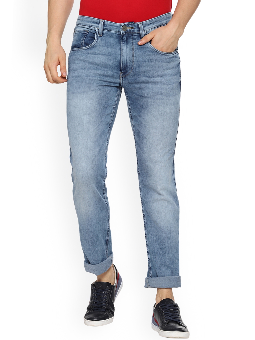 Buy V Dot Men Blue Slim Fit Mid Rise Clean Look Jeans - Jeans for Men ...