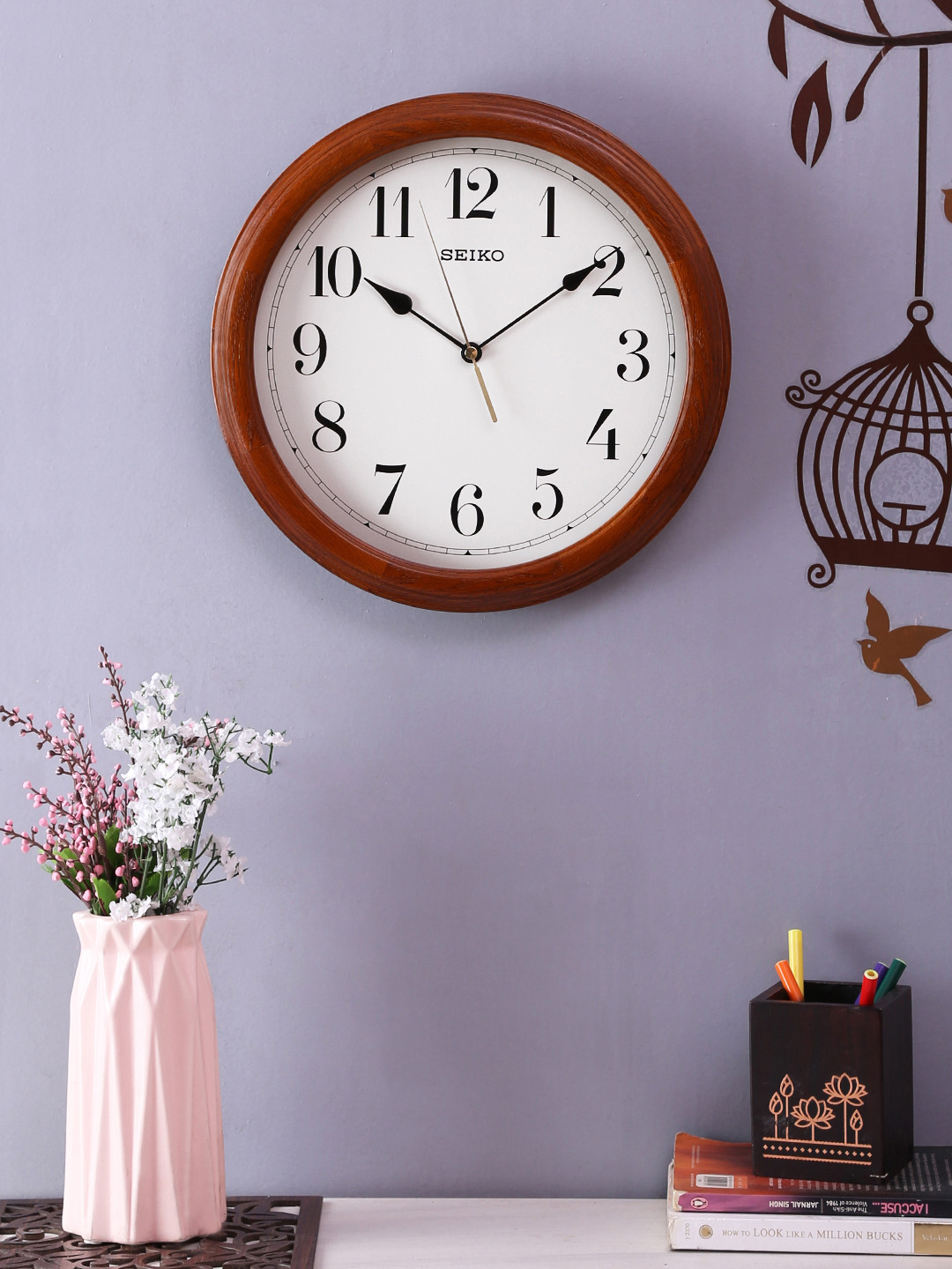 Buy SEIKO White Round Solid Analogue Wall Clock Clocks for Unisex