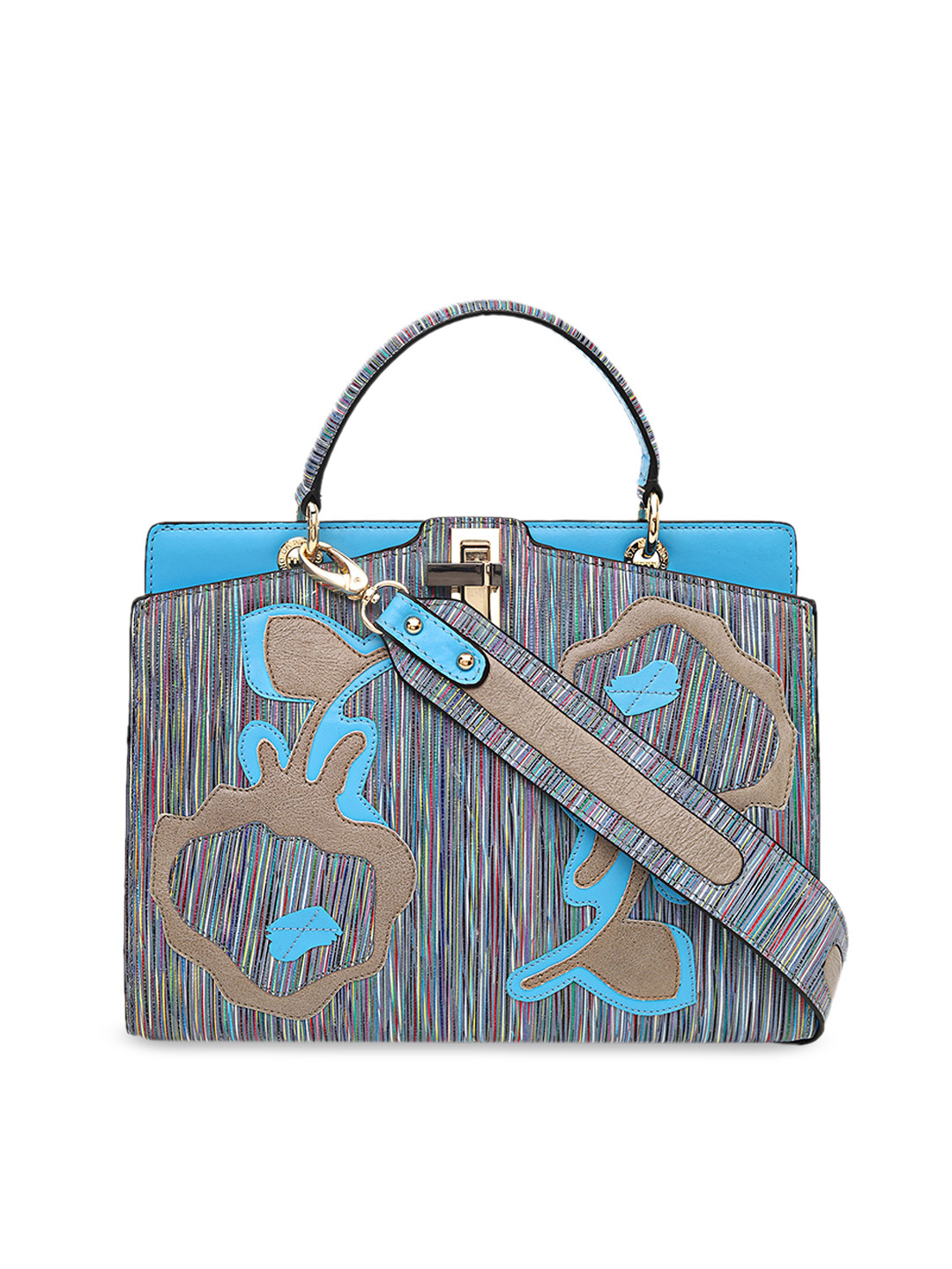 Buy Da Milano Multicoloured Printed Leather Handheld Bag Handbags for