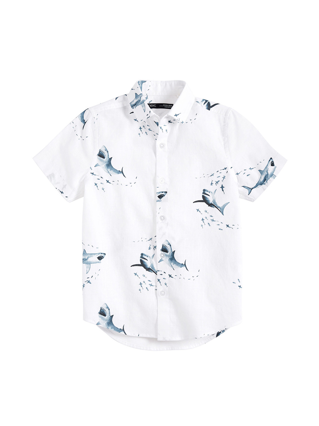 Buy Next Boys White & Blue Regular Fit Printed Casual Shirt Shirts