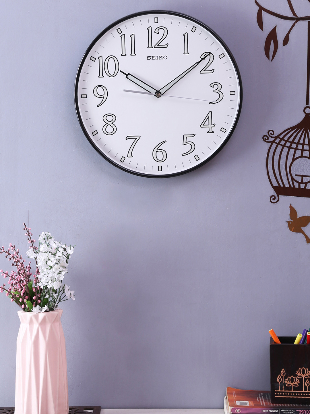 Buy SEIKO White Round Solid Analogue Wall Clock Clocks for Unisex