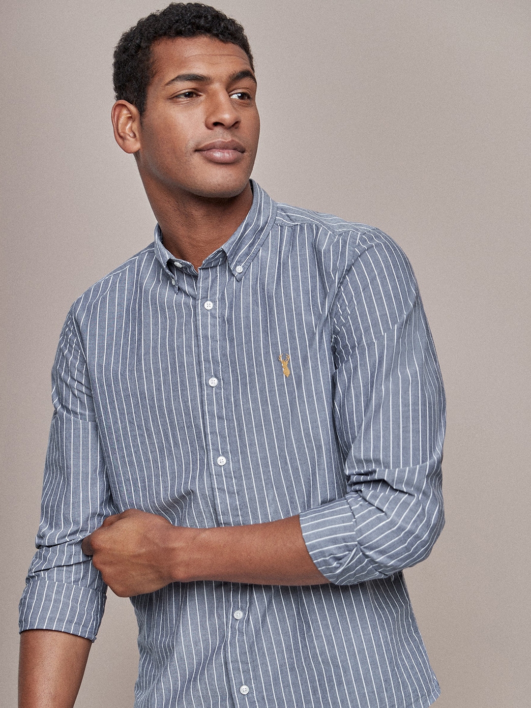 next mens checked shirts