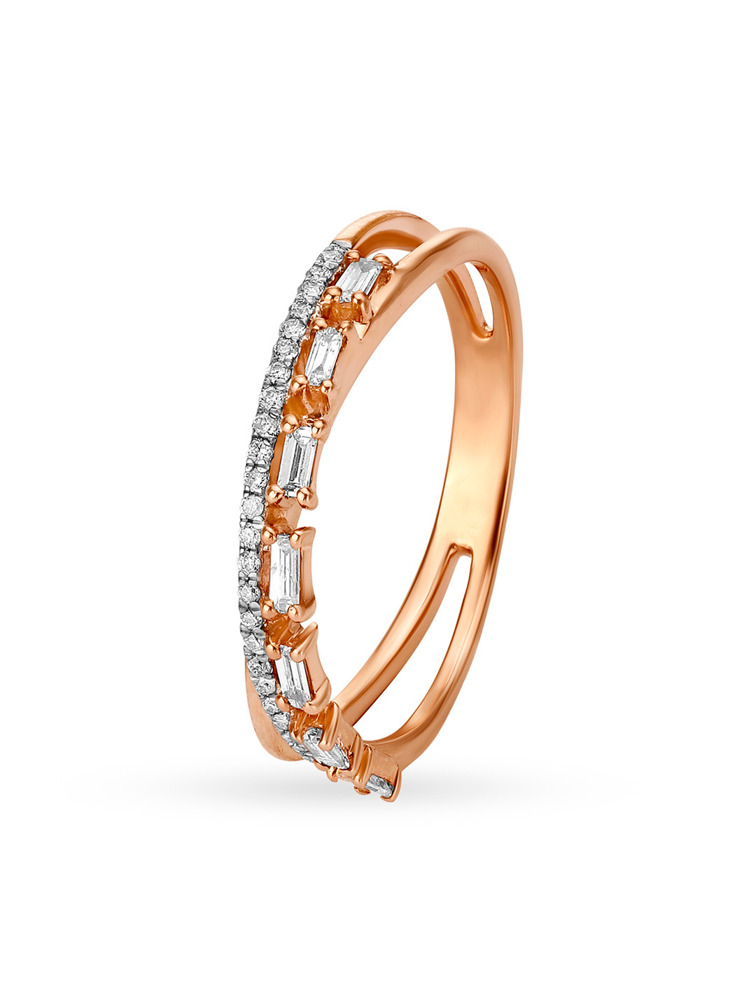 Buy Mia By Tanishq Women 14KT Rose Gold Diamond Finger Ring Ring