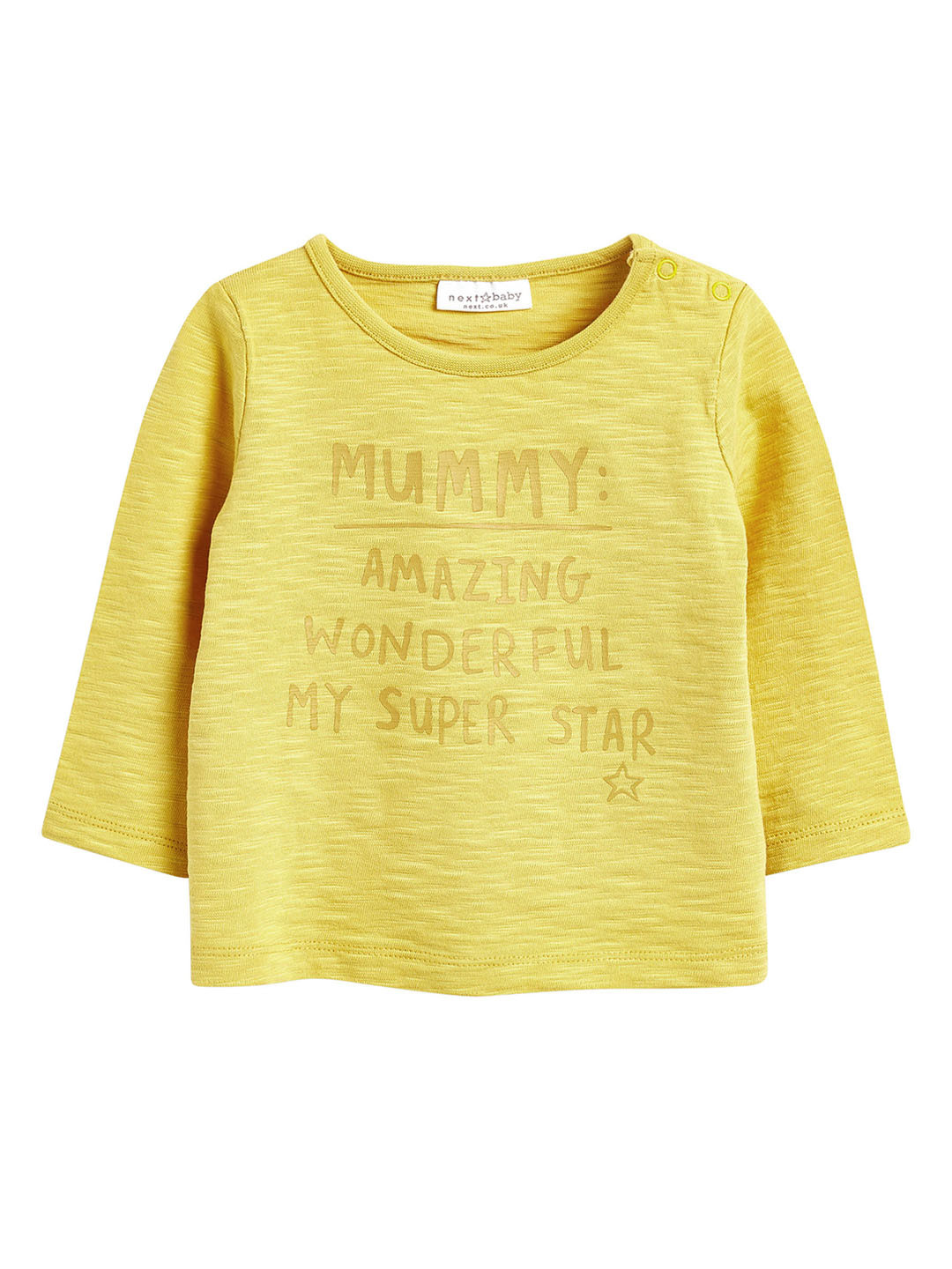 Buy Next Boys Mustard Yellow Printed Round Neck Pure Cotton T Shirt