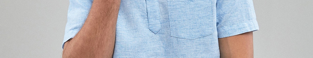 Buy Next Men Blue Regular Fit Self Design Casual Shirt - Shirts for Men ...