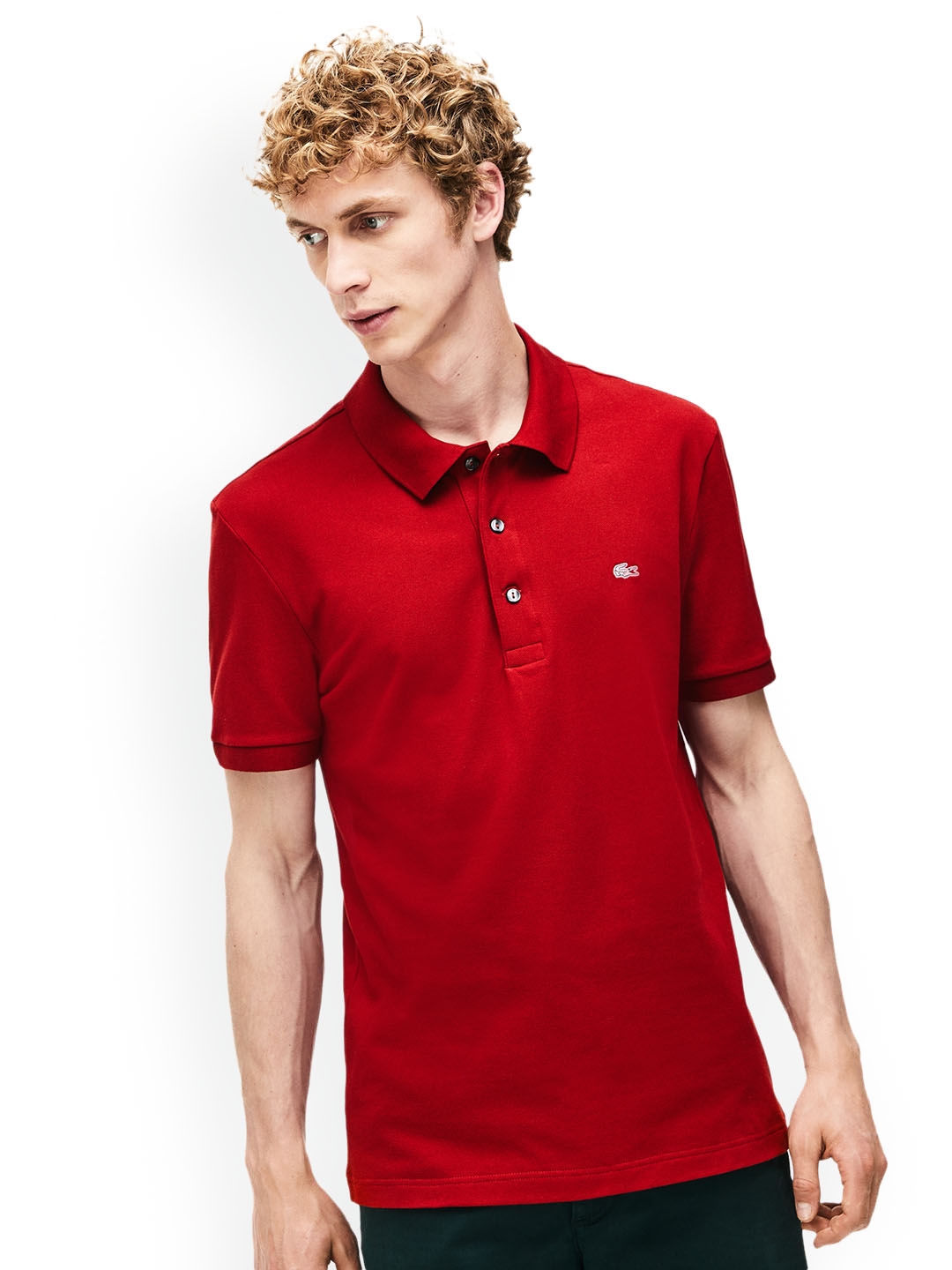 gray and red graphic tees