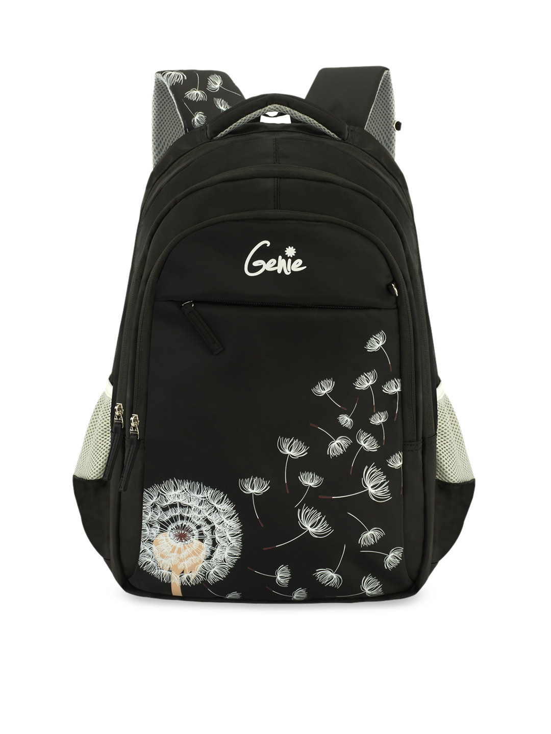Buy Genie Girls Black Printed 17 Inches Medium Backpack ...