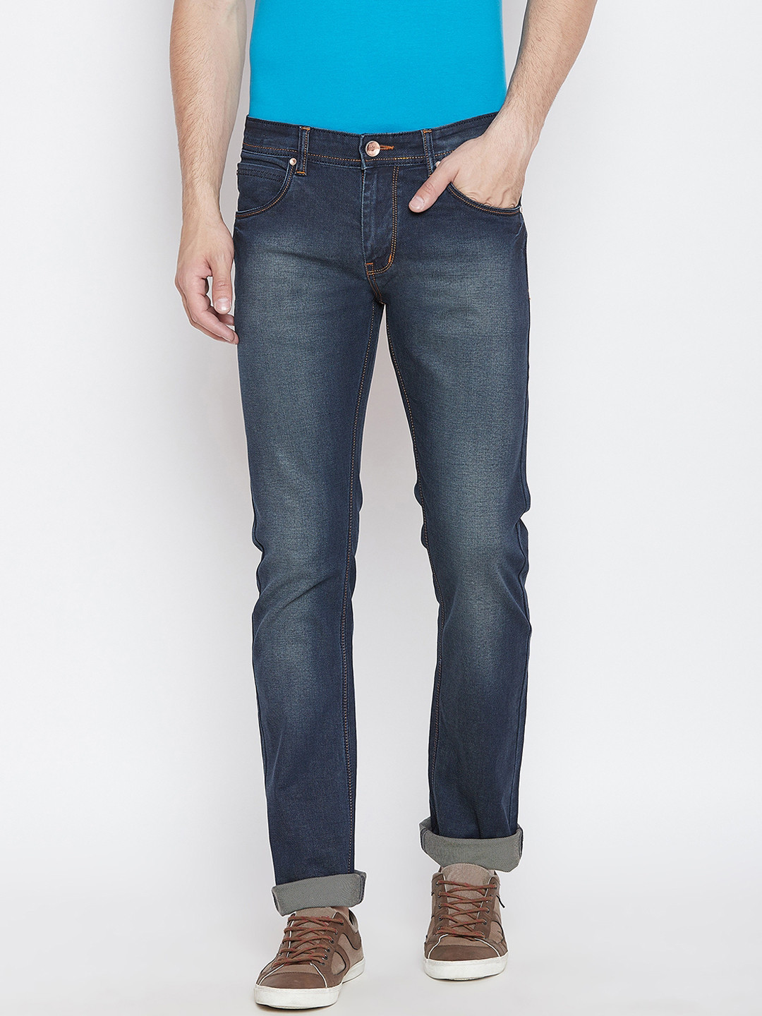 Buy Duke Men Blue Slim Fit Mid Rise Clean Look Stretchable Jeans