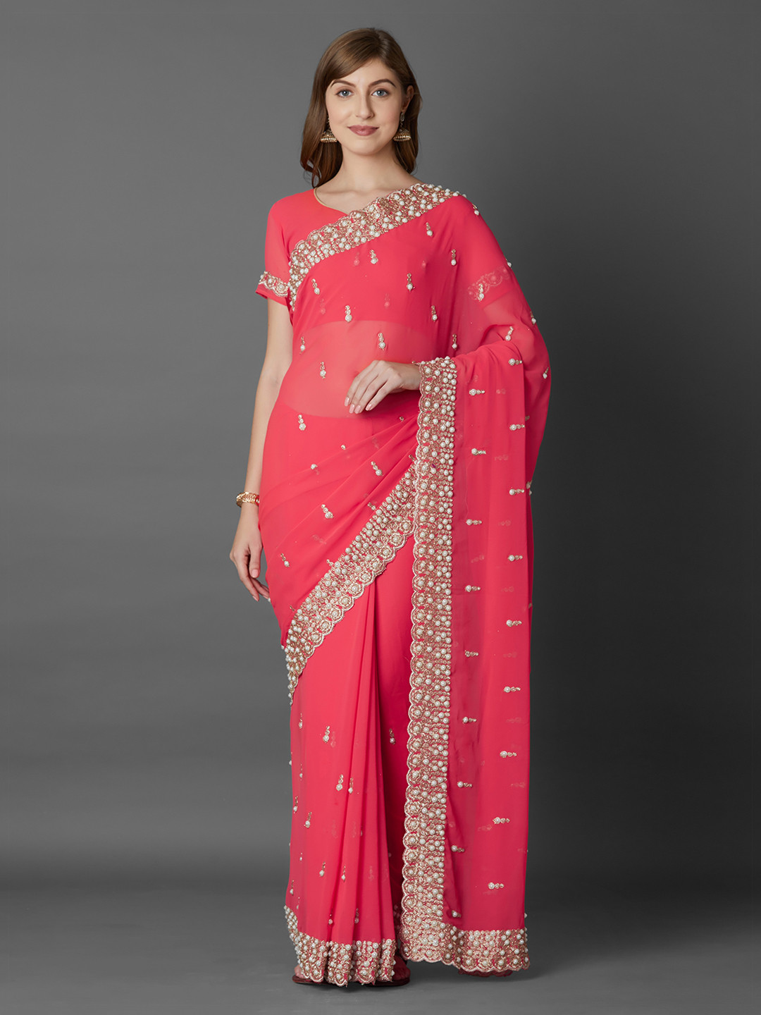 Poly georgette saree clearance