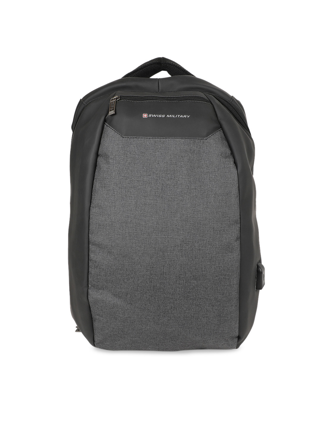 Buy SWISS MILITARY Unisex Black & Grey Solid Backpack Backpacks for