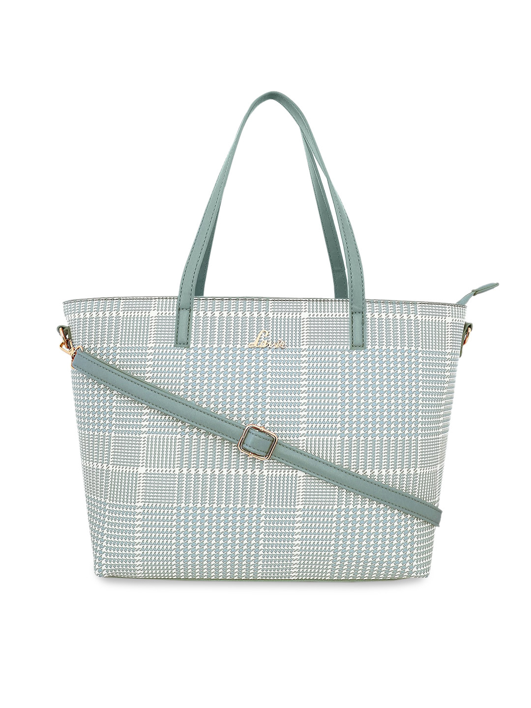 Buy Lavie Green & Off White Checked Shoulder Bag Handbags for Women