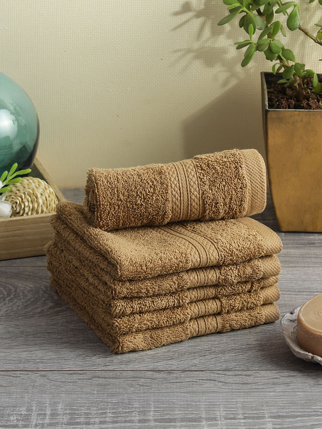 Buy Softweave Beige Pack Of 6 GSM 525 Solid Face Towels Face Towels for Men 10322515 Myntra