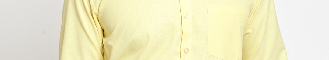 Buy CAMIER Men Yellow Classic Regular Fit Solid Formal Shirt - Shirts ...