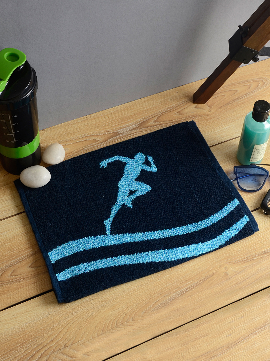 Buy Softweave Black & Blue GSM 500 Hand Towels Hand Towels for Men