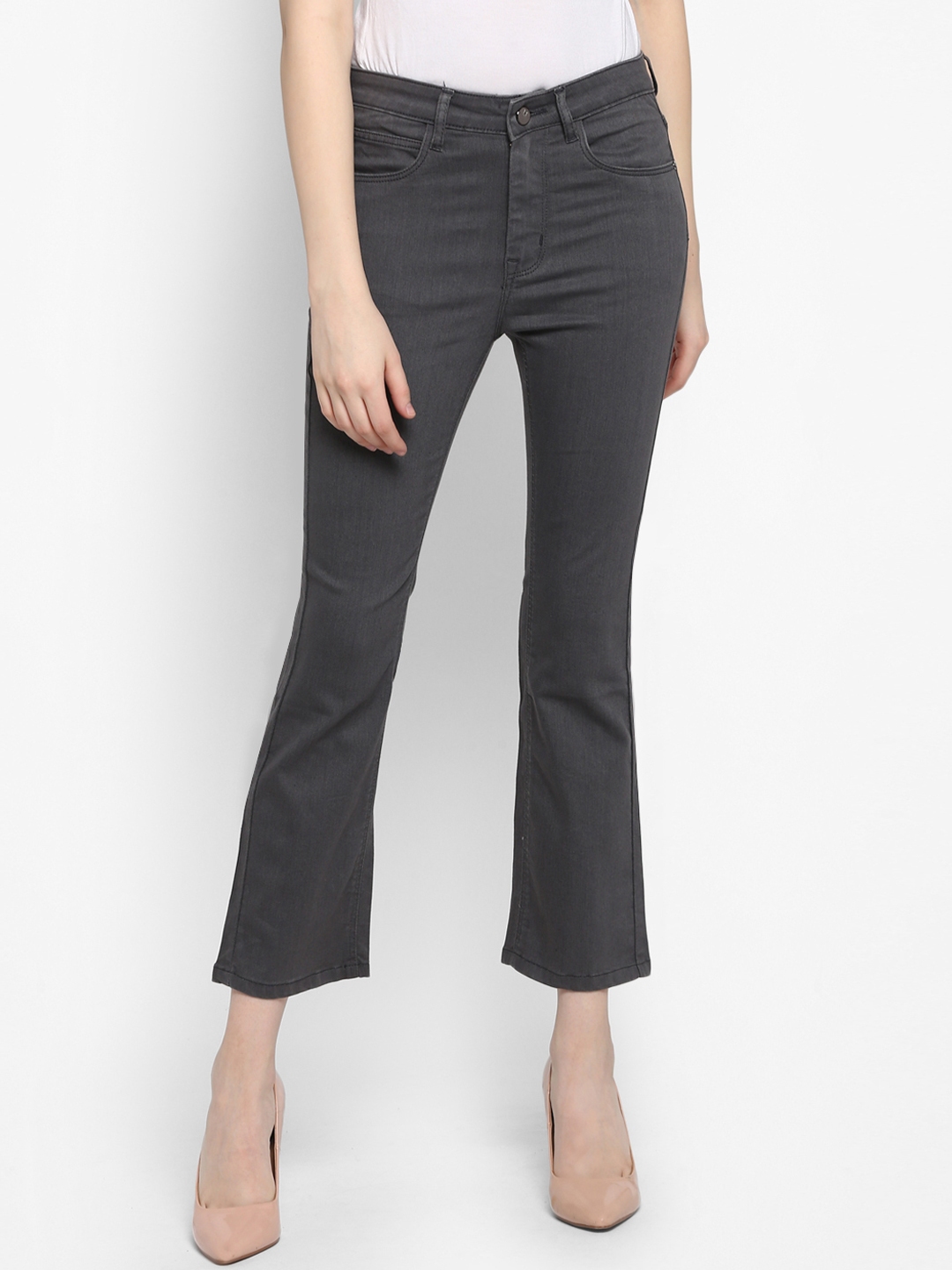 grey bootcut jeans