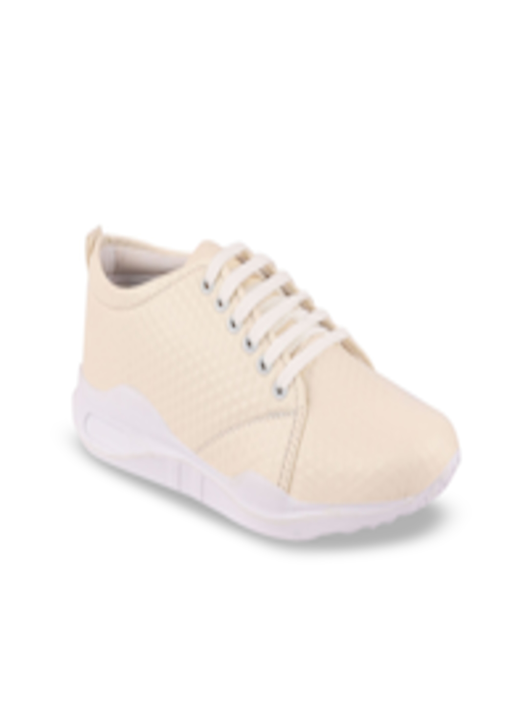 Buy FAUSTO Men Cream Coloured Sneakers Casual Shoes for