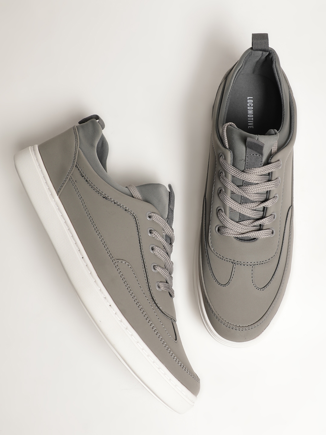 Buy LOCOMOTIVE Men Grey Sneakers Casual Shoes for Men 10211423