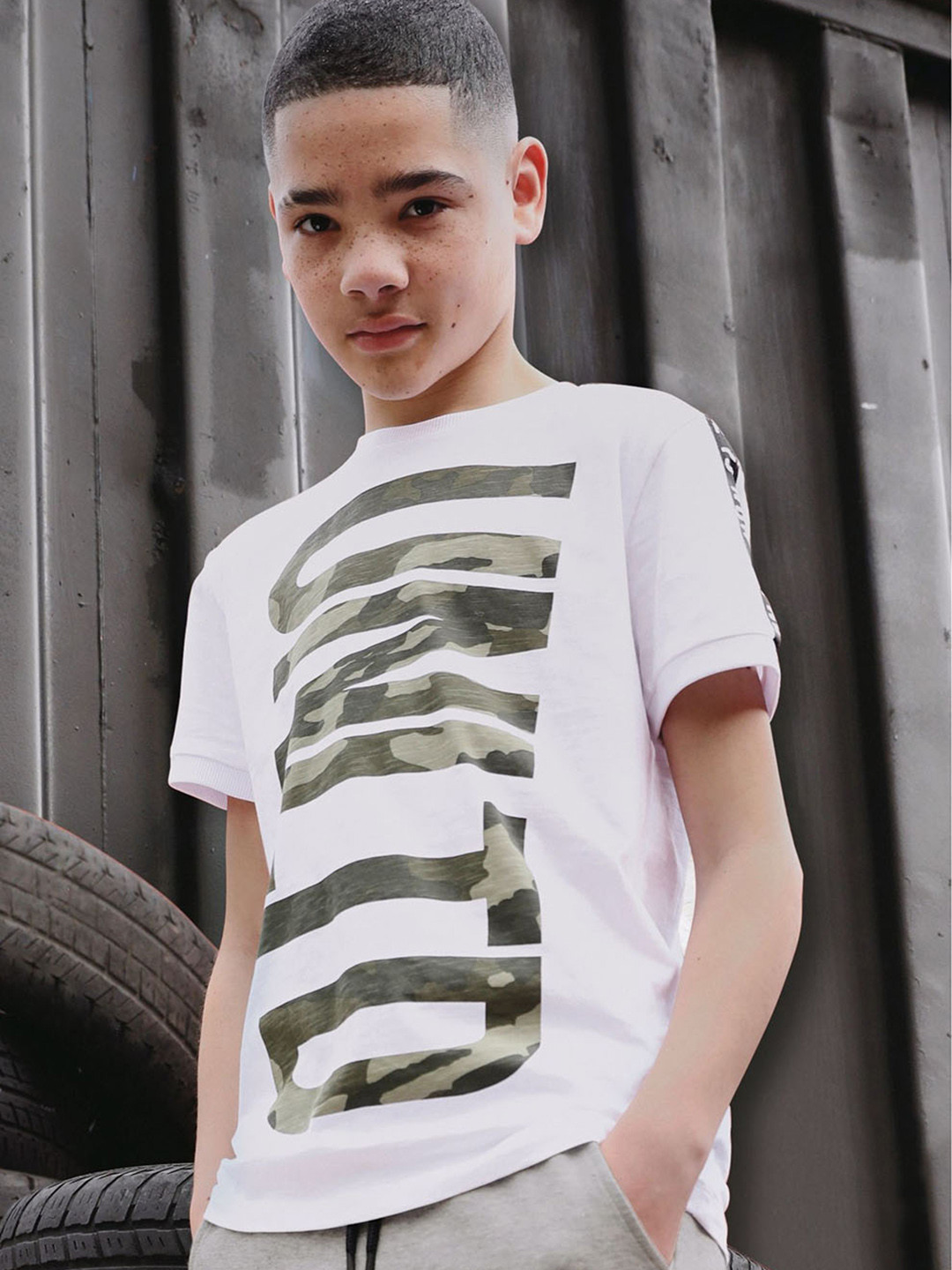 Buy Next Boys White Printed Round Neck T Shirt Tshirts for Boys