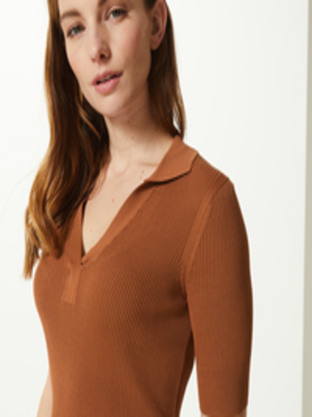 Buy Marks & Spencer Women Tan Brown Solid Sweater - Sweaters for Women ...