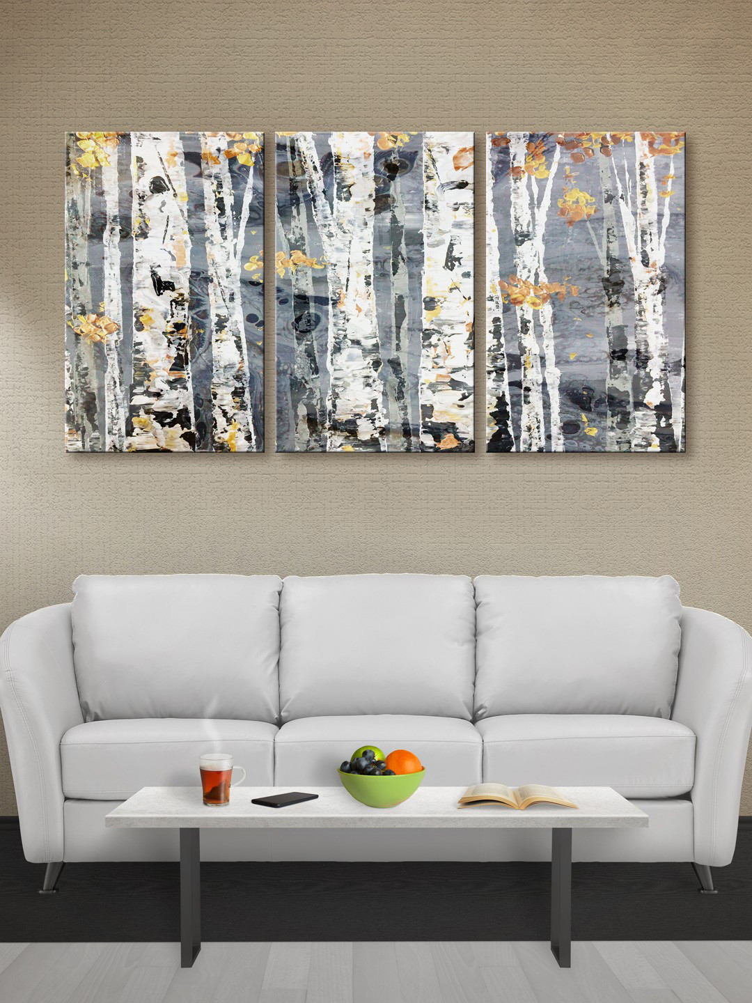 Buy 999Store Grey & White Abstract Canvas Wall Art - Wall Art for