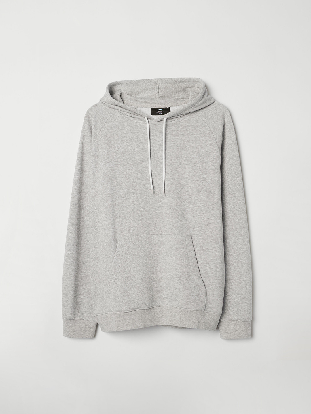 Buy H&M Men Grey Hooded Sweatshirt With Raglan Sleeves Sweatshirts