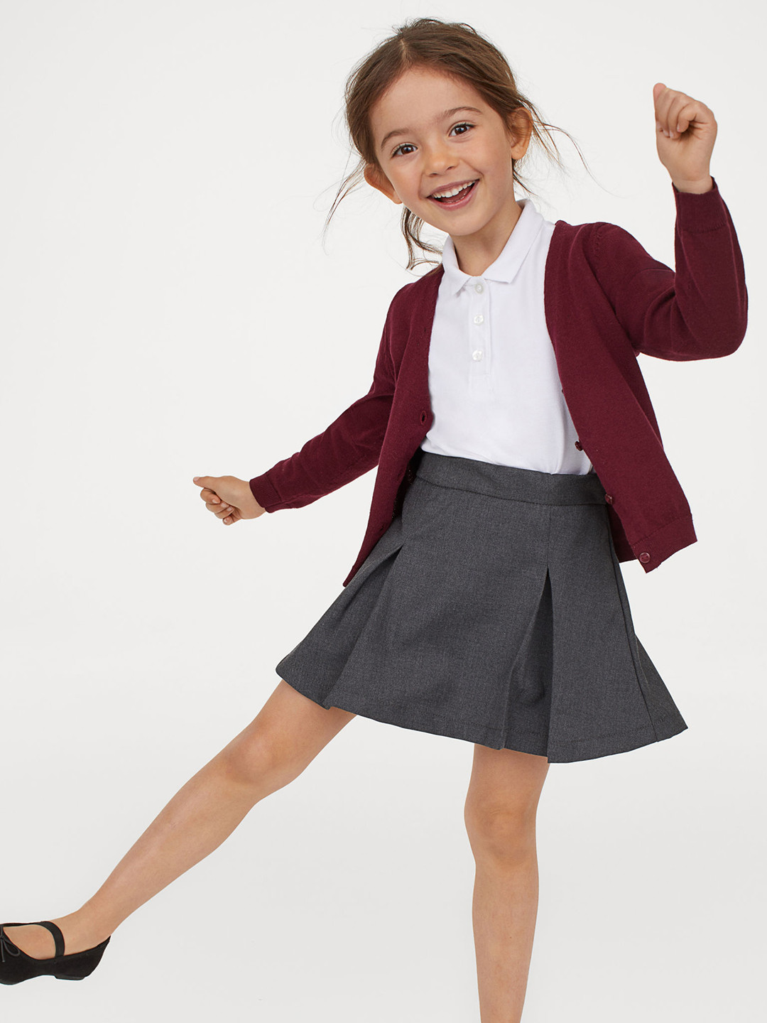 Buy H&M Girls Grey Solid Flared Skirt Skirts for Girls 10432314 Myntra
