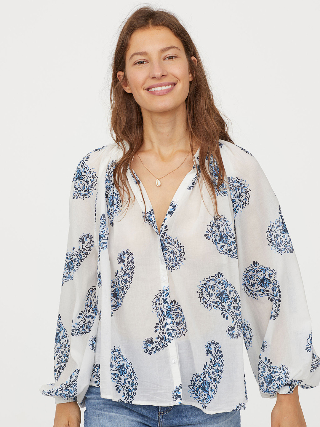 h&m wide blouse