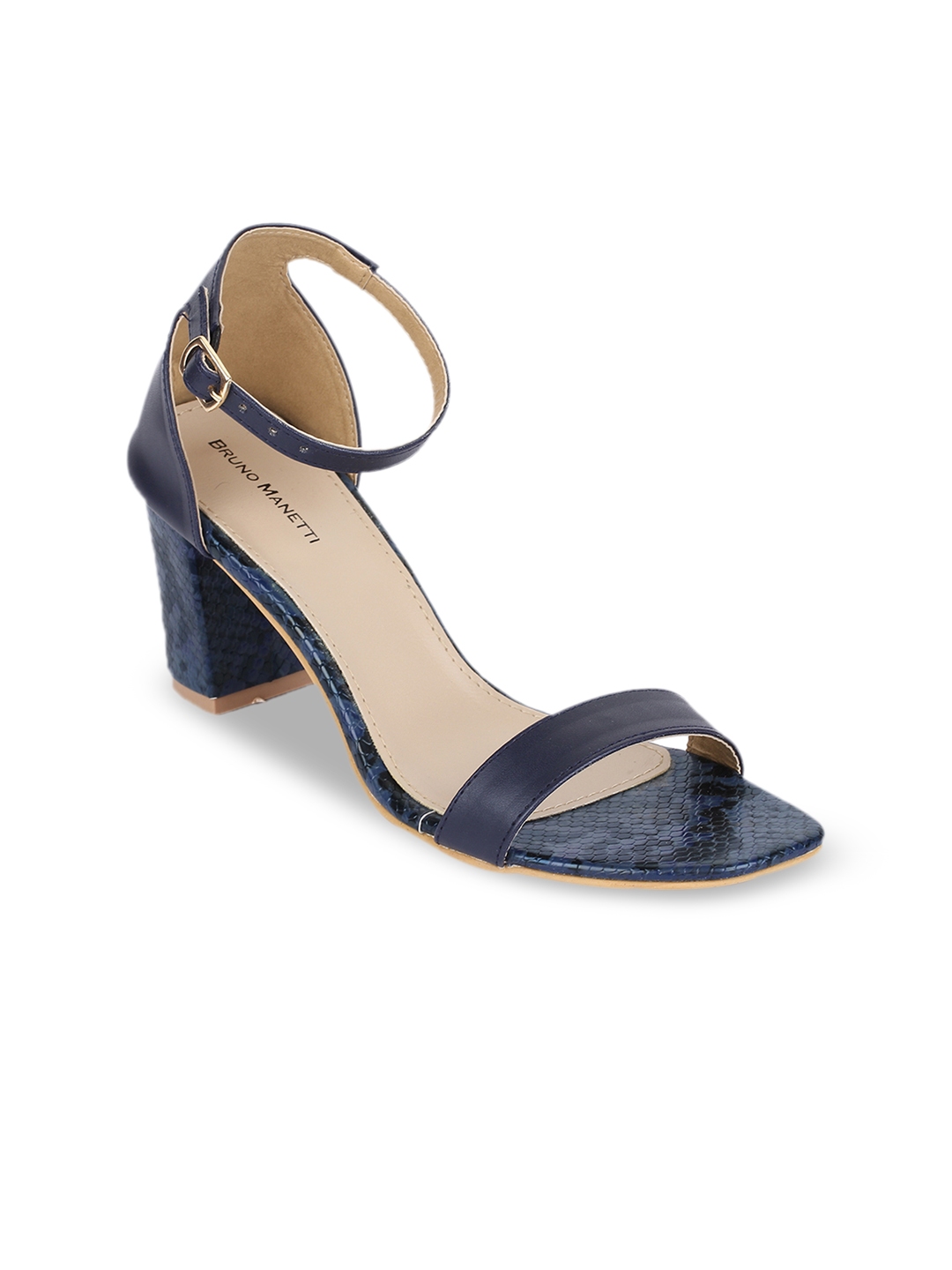Buy Bruno Manetti Women Navy Blue Solid Heels - Heels for Women ...