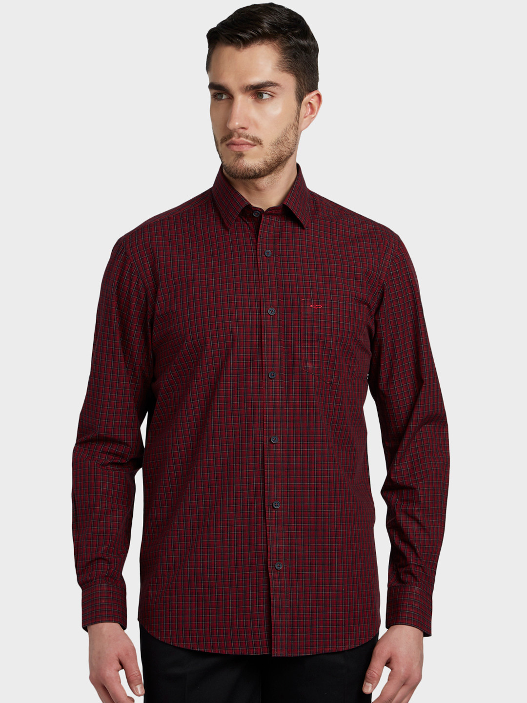 Buy ColorPlus Men Red & Black Tailored Fit Checked Casual Shirt - Shirts for Men 10434078 | Myntra