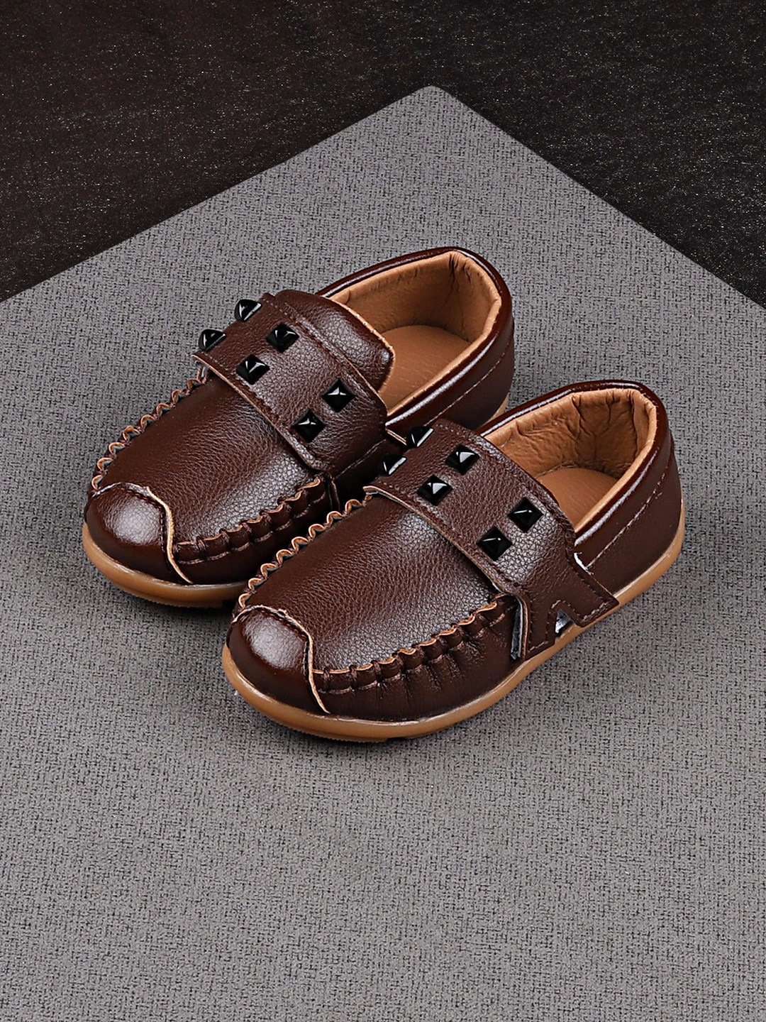 Buy Walktrendy Boys Brown Slip On Studded Sneakers Casual Shoes for