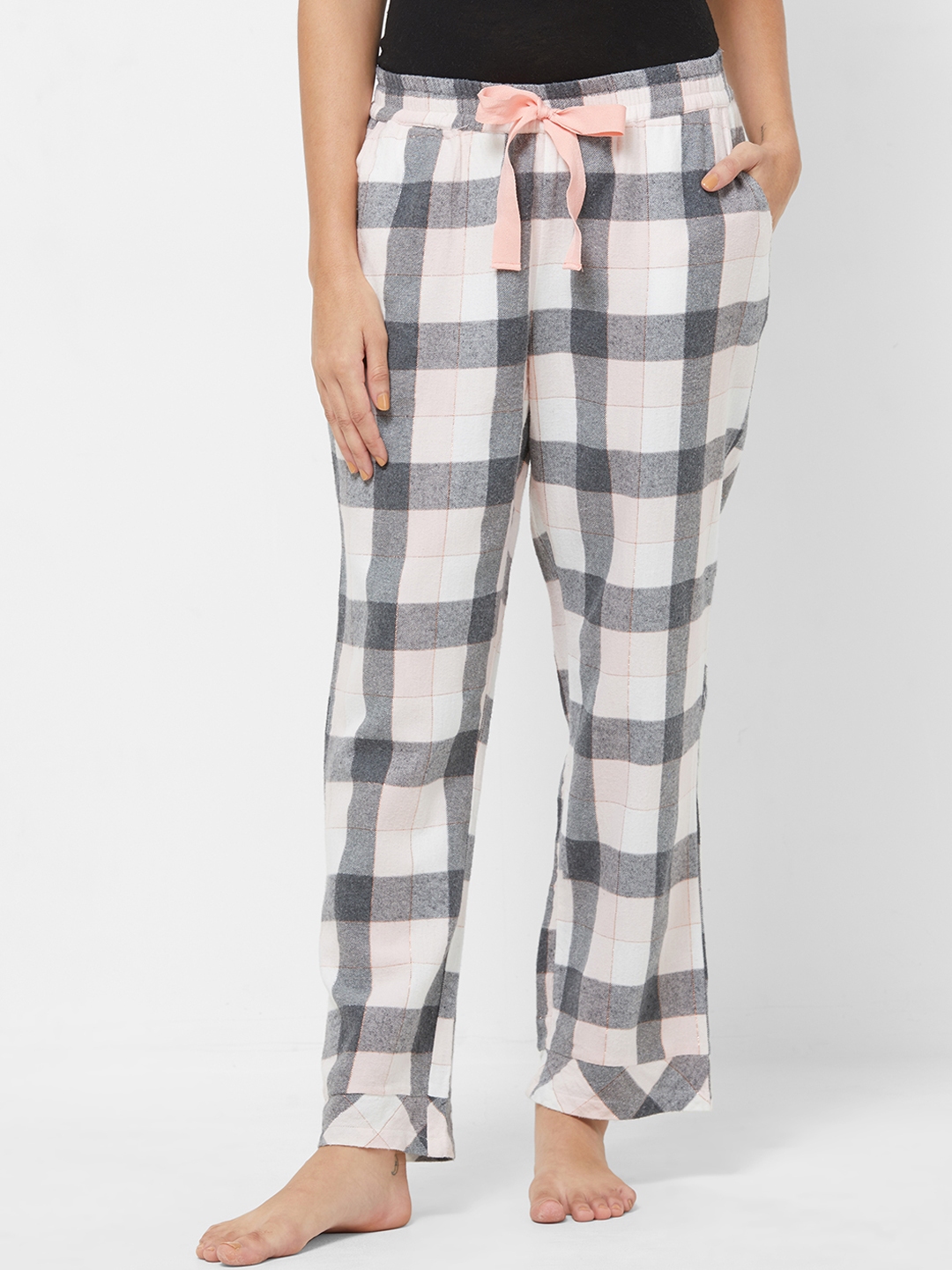 ladies checked lounge pants