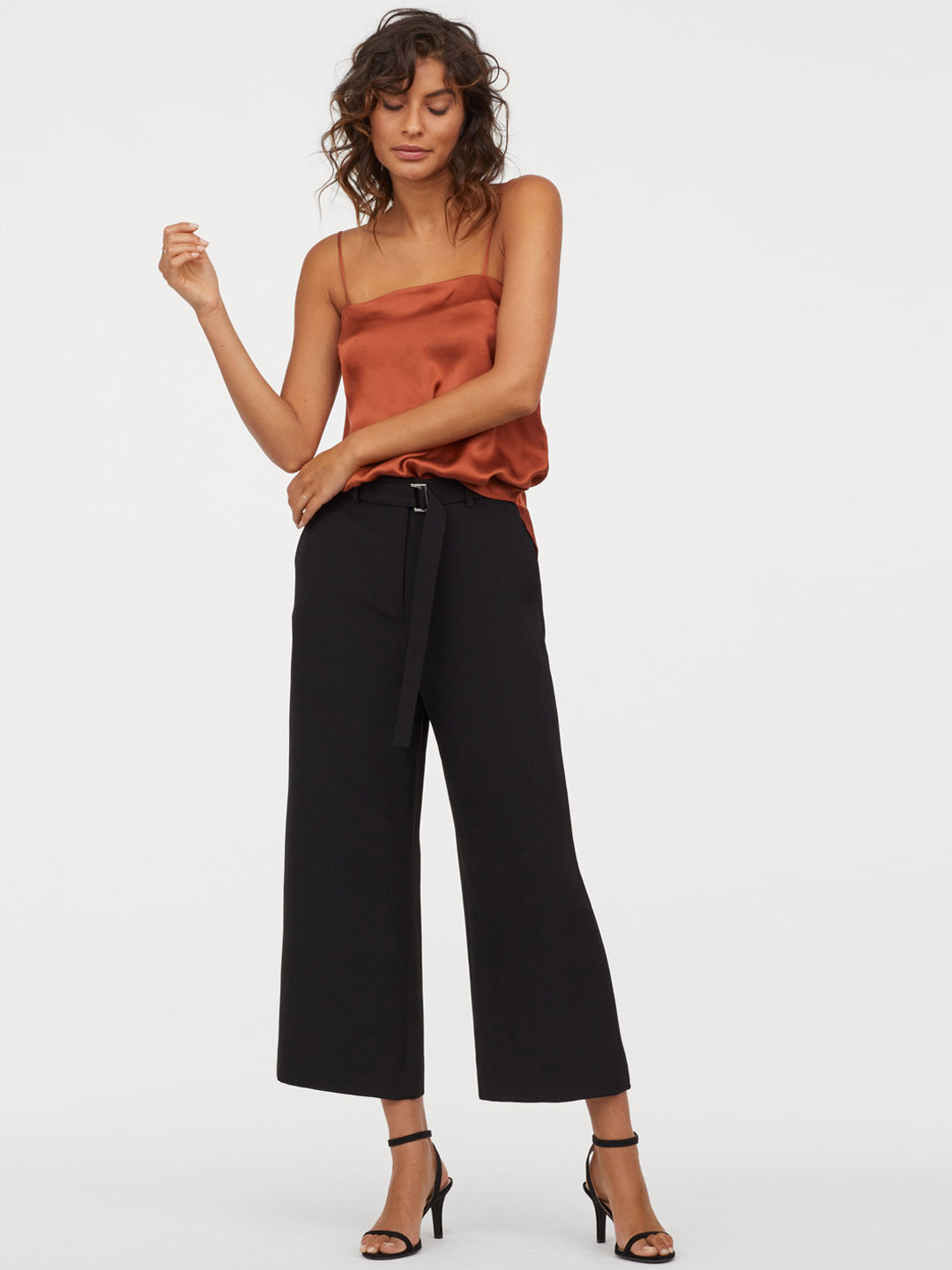 Buy H&M Women Black Calf Length Trousers Trousers for Women 10431548