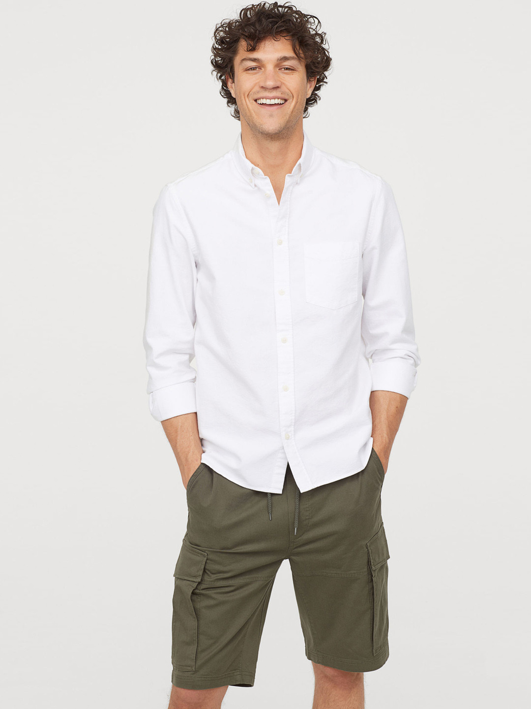 Buy H&M Men Green Cotton Cargo Shorts Shorts for Men 10435476 Myntra