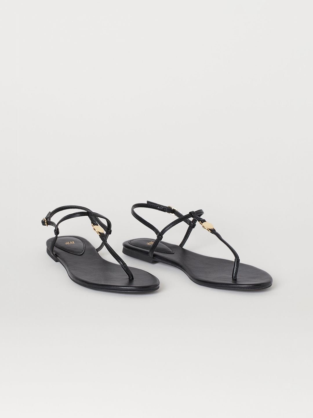h&m flat shoes black
