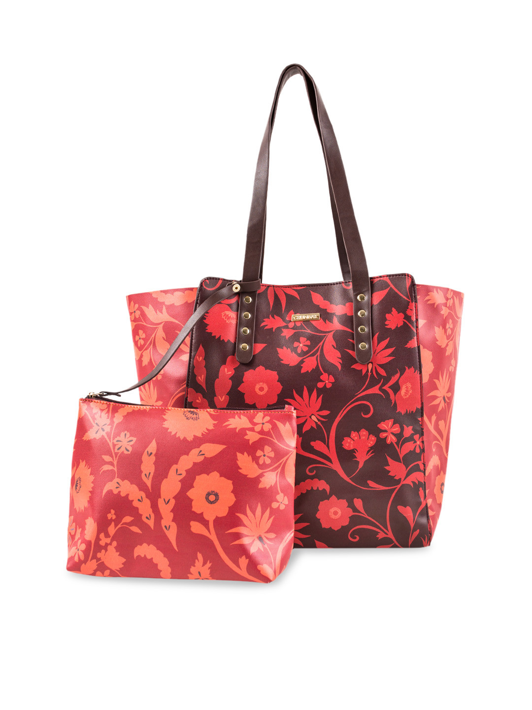 Buy Chumbak Red Printed Shoulder Bag And Pouch Handbags for Women