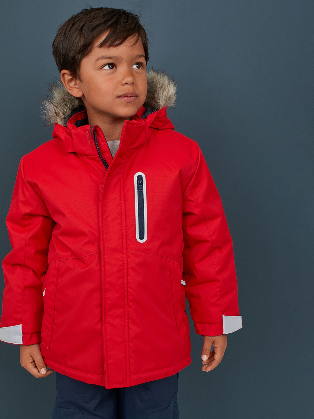 h&m red white and blue jacket