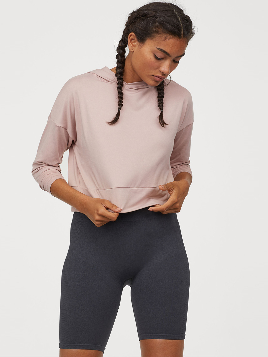 Buy H&M Women Grey Solid Seamless Cycling Shorts Shorts for Women 10441608 Myntra