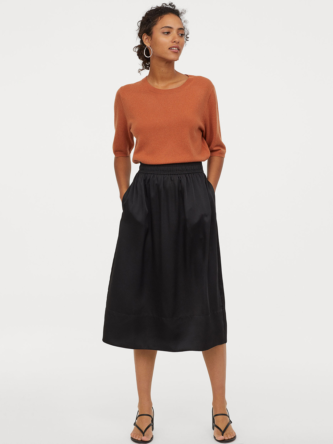 Buy H&M Women Black Solid Satin Skirt Skirts for Women 10441516 Myntra
