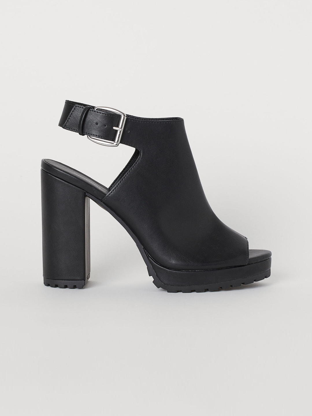 Buy H&M Women Black Chunky Soled Sandals Heels for Women 10438748