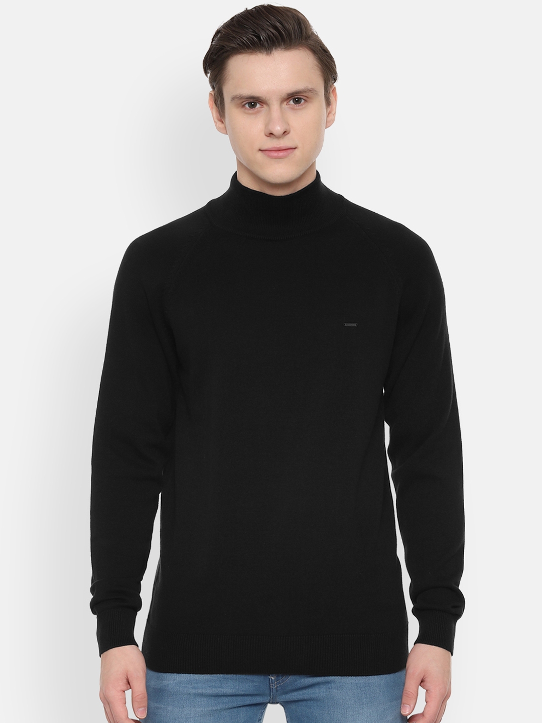 Buy People Men Black Solid Sweater - Sweaters for Men 10462390 | Myntra