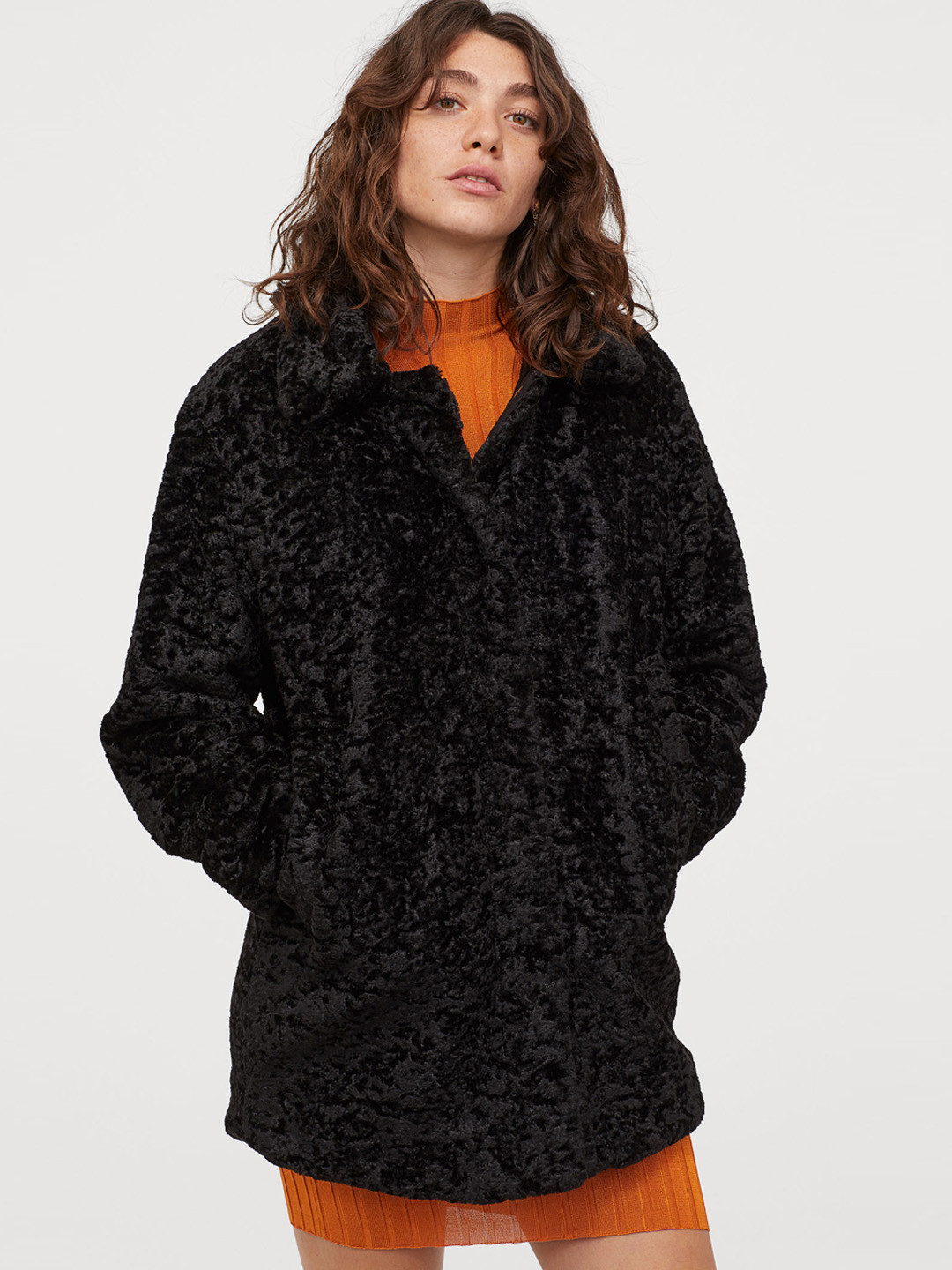 Buy H&M Women Self Design Faux Fur Jacket Jackets for Women 10458300