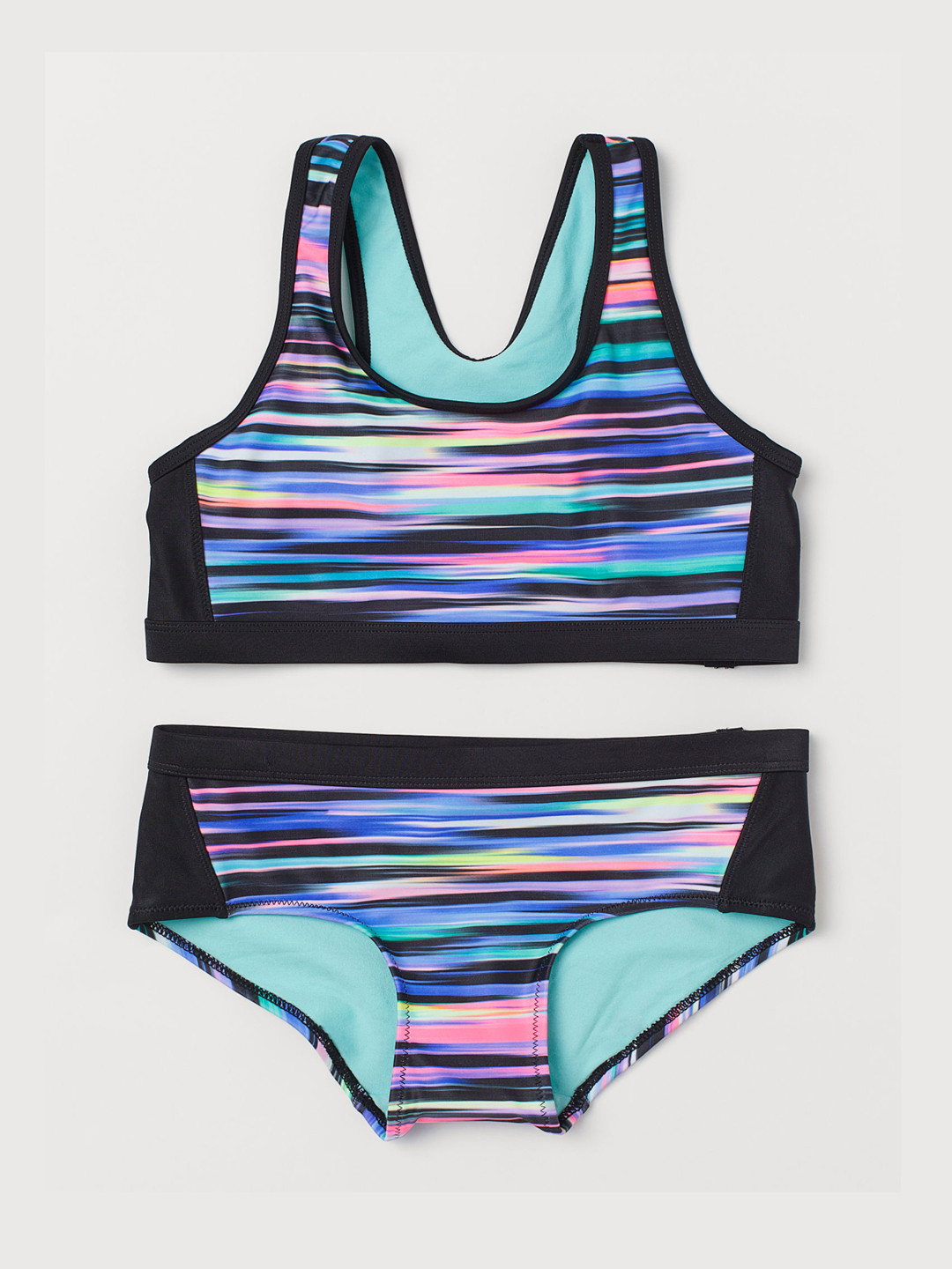 Buy H&M Girls Blue & Black Sports Bikini 0744766001 Swimwear for