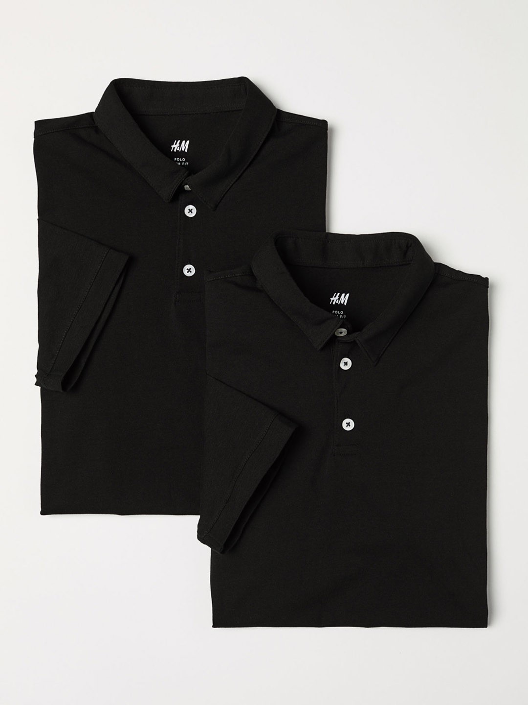 Buy H&M Men Black 2 Pack Polo Shirts Slim Fit - Tshirts for Men ...
