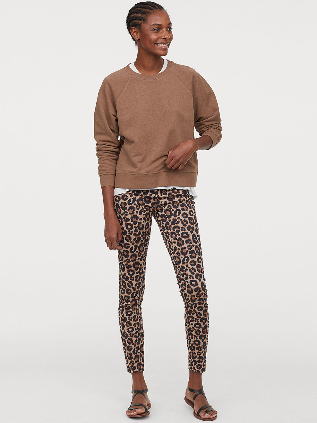 Buy H&M Women Beige Ankle Length Trousers - Trousers for Women 10470126 | Myntra