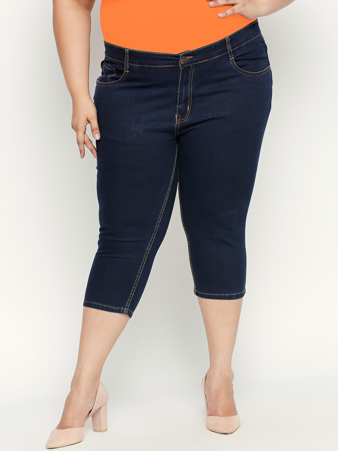 women's plus size denim capris
