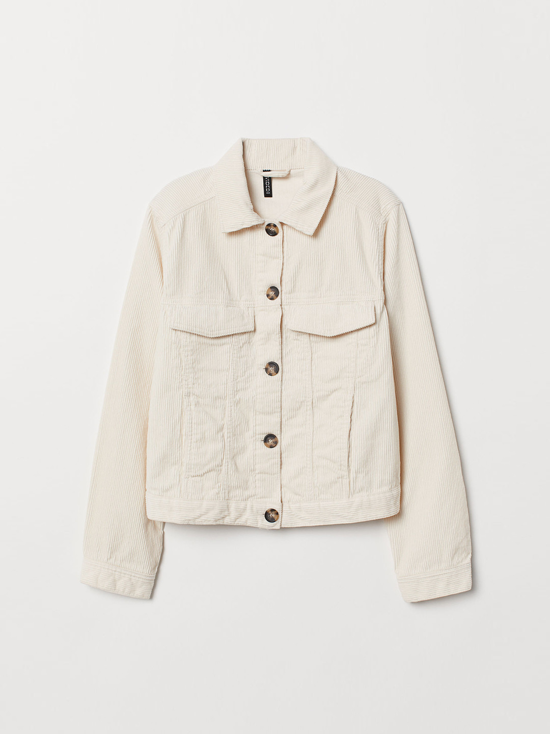 Buy H&M Women Beige Solid Corduroy Jacket Jackets for Women 10468782 Myntra